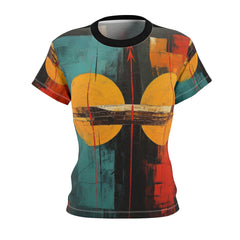 Two Moons Abstract African Art Collection Women's Cut & Sew Tee (AOP)