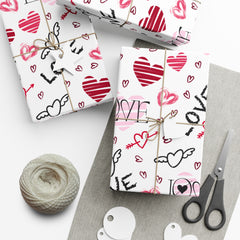 Valentine's Day Hearts Pattern Wrapping Paper