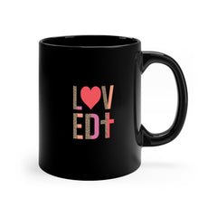 I Love EDT Valentine's Day Black Ceramic Mug 11 oz.