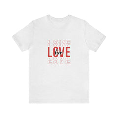 Valentine's Day Love Her Jersey Short Sleeve Tee