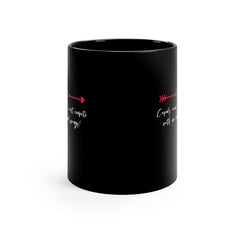 Valentine's Day Cupid's Arrow Black Ceramic Mug 11 oz.