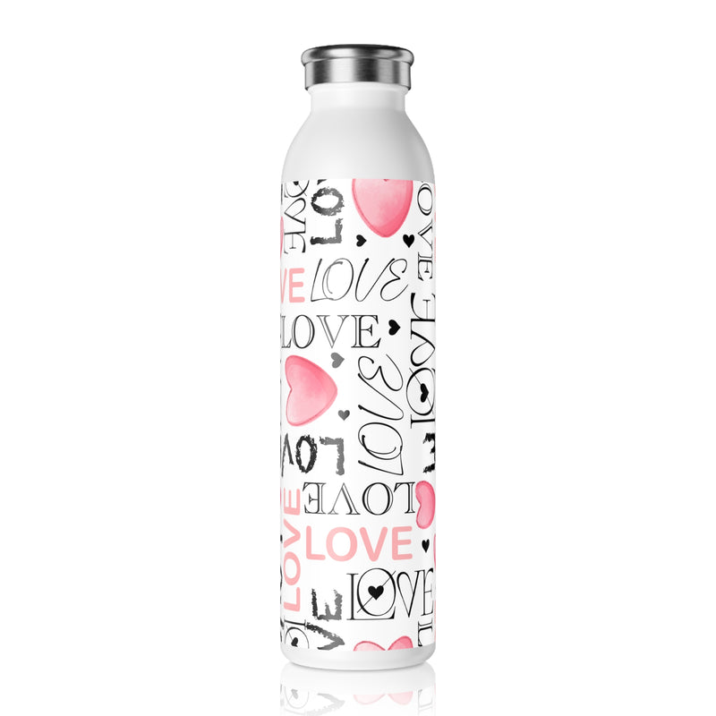 Valentine's Day Pattern Slim Water Bottle 20 oz.