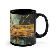 Yellow Manifestation Abstract African Art Collection Black Mug 11 oz.