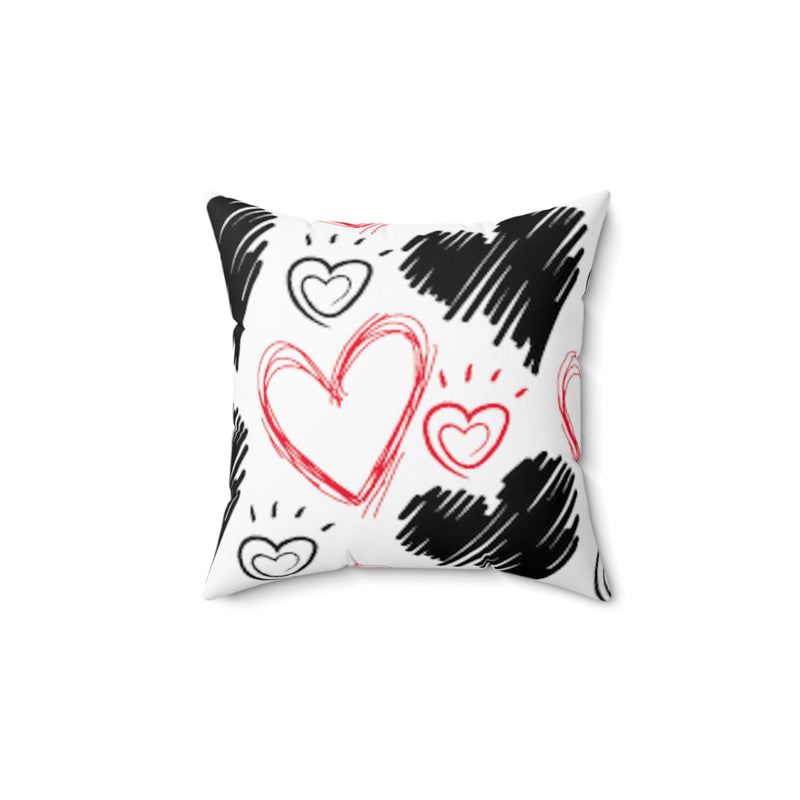 Valentine's Day Pattern Spun Polyester Square Pillow