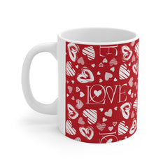 Valentine's Day Pattern Ceramic Mug 11 o.\z.