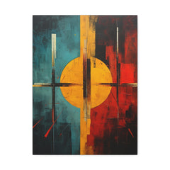 One Moon Abstract African Art Collection Canvas Gallery Wraps