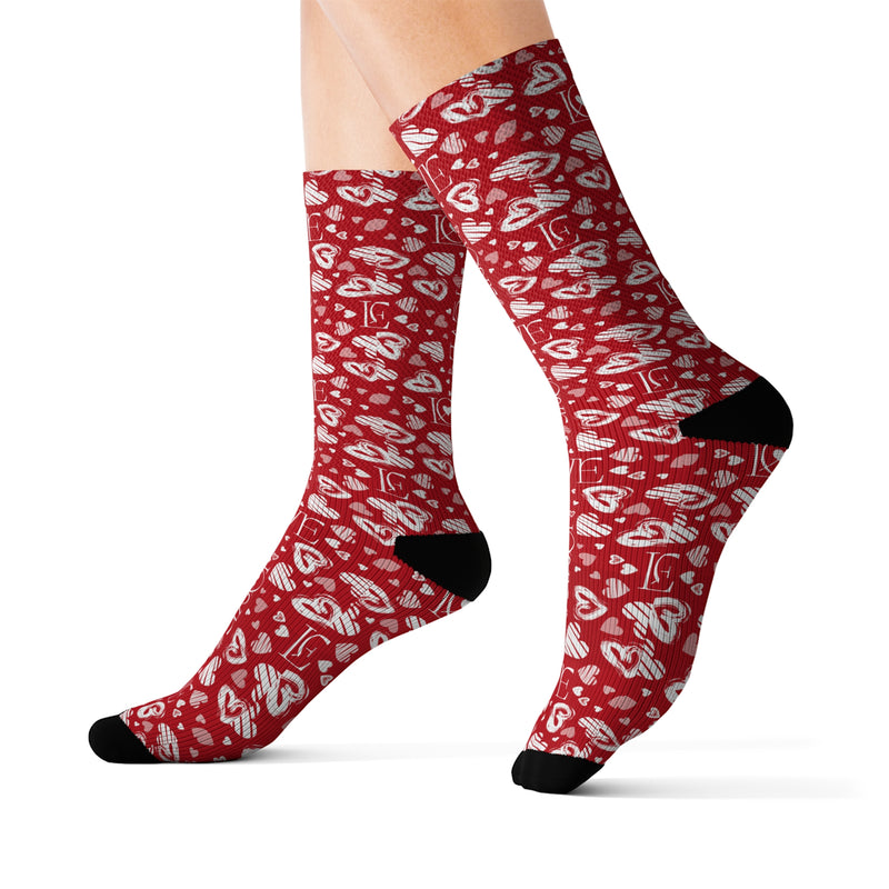 Valentine's Day Pattern Sublimation Socks