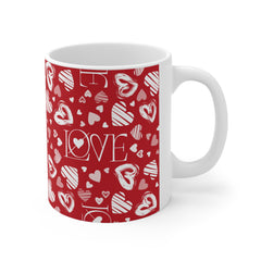 Valentine's Day Pattern Ceramic Mug 11 o.\z.