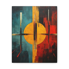 One Moon Abstract African Art Collection Canvas Gallery Wraps