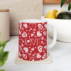 Valentine's Day Pattern Ceramic Mug 11 o.\z.