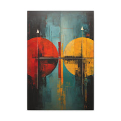 Two Moons Abstract African Art Collection Canvas Gallery Wraps