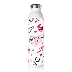 Valentine's Day Pattern Slim Water Bottle 20 oz.