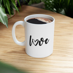 Valentine's Day Black Love Ceramic Mug 11 oz.