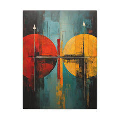 Two Moons Abstract African Art Collection Canvas Gallery Wraps