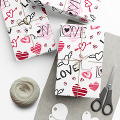 Valentine's Day Hearts Pattern Wrapping Paper