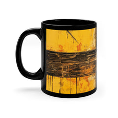 Yellow Manifestation Abstract African Art Collection Black Mug 11 oz.