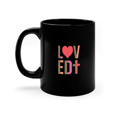 I Love EDT Valentine's Day Black Ceramic Mug 11 oz.