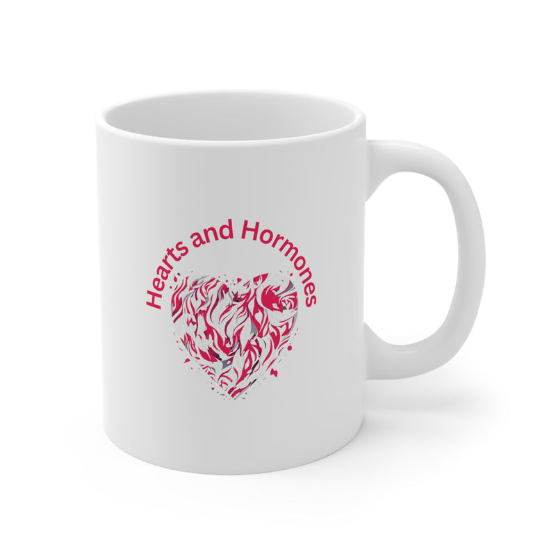 Valentine's Day Hearts and Hormones Ceramic Mug 11 oz.