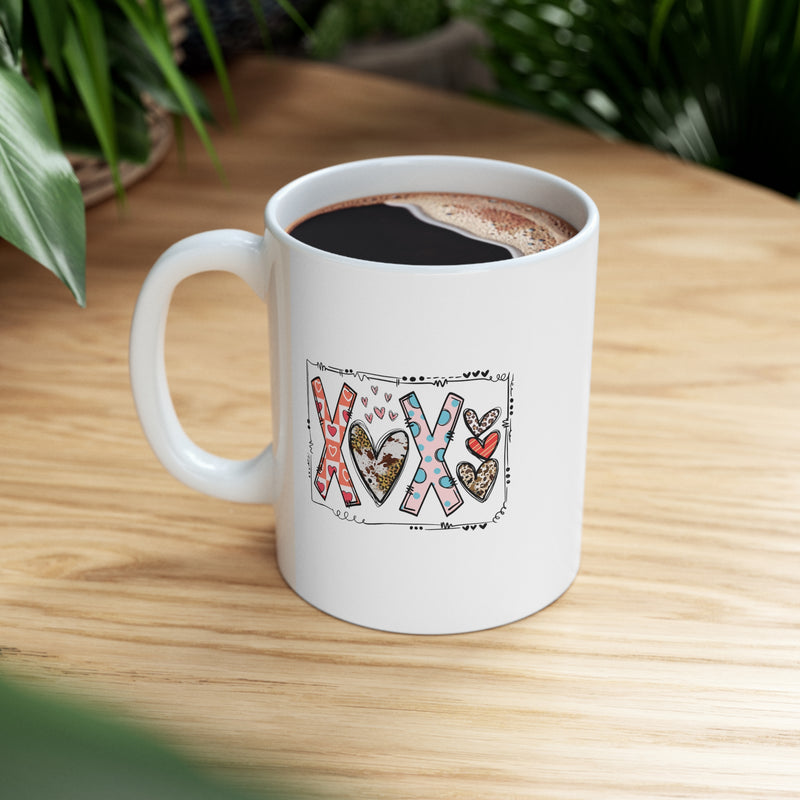 XOXO Cool Valetine's Day Ceramic Mug 11 oz.