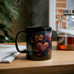 Valentine's Day Our Love Story Collection Black Ceramic Mug 11 oz.