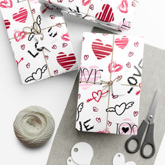 Valentine's Day Hearts Pattern Wrapping Paper