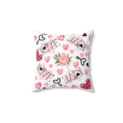 Valentine's Day Pattern Spun Polyester Square Pillow