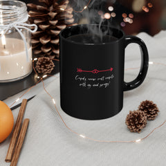 Valentine's Day Cupid's Arrow Black Ceramic Mug 11 oz.