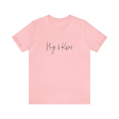 Valentine's Day Hugs and Kisses Unisex Jersey Short Sleeve Tee