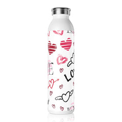 Valentine's Day Pattern Slim Water Bottle 20 oz.