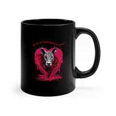 Valentine's Day Wild Perimenopausal Love Black Ceramic Mug 11 oz.