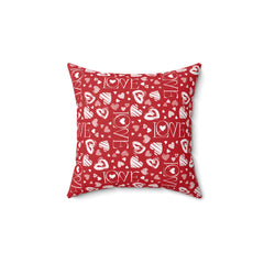 Valentine's Day Pattern Spun Polyester Square Pillow