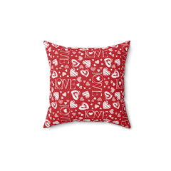 Valentine's Day Pattern Spun Polyester Square Pillow