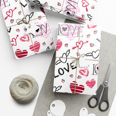 Valentine's Day Hearts Pattern Wrapping Paper