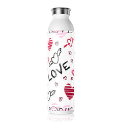 Valentine's Day Pattern Slim Water Bottle 20 oz.