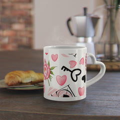 Heart-Shaped Valentine's Day Pattern Ceramic Mug 11 oz.