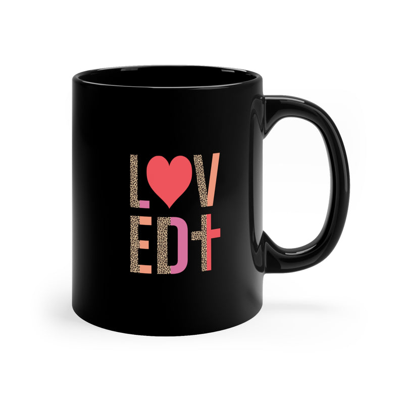 Love DT for Valentine's Day Black Ceramic Mug 11 oz.