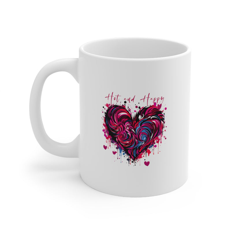 Valentine's Day Hot and Happy Ceramic Mug 11oz