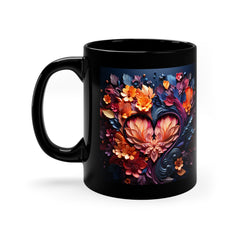 Valentine's Day Our Love Story Collection Black Ceramic Mug 11 oz.