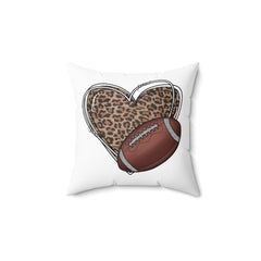 Valentine's Day Love and Football Spun Polyester Square Pillow