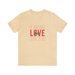 Valentine's Day Love Her Jersey Short Sleeve Tee