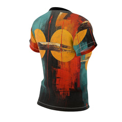 Two Moons Abstract African Art Collection Women's Cut & Sew Tee (AOP)