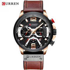 Military Leather Chronograph Wristwatch - S.E. Burks Global Marketplace