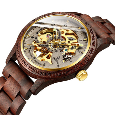 Classic Wooden Men's Mechanical Watch - S.E. Burks Global Marketplace