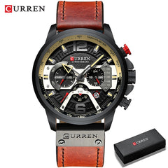 Military Leather Chronograph Wristwatch - S.E. Burks Global Marketplace