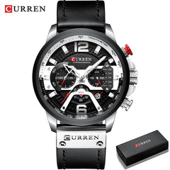 Military Leather Chronograph Wristwatch - S.E. Burks Global Marketplace