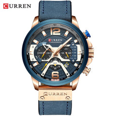 Military Leather Chronograph Wristwatch - S.E. Burks Global Marketplace