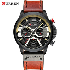 Military Leather Chronograph Wristwatch - S.E. Burks Global Marketplace