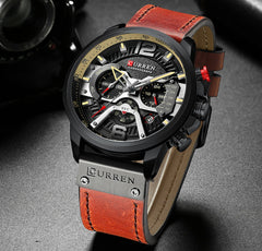 Military Leather Chronograph Wristwatch - S.E. Burks Global Marketplace