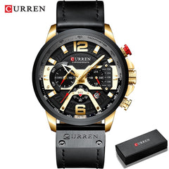 Military Leather Chronograph Wristwatch - S.E. Burks Global Marketplace