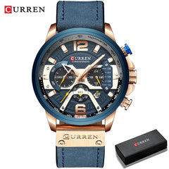 Military Leather Chronograph Wristwatch - S.E. Burks Global Marketplace